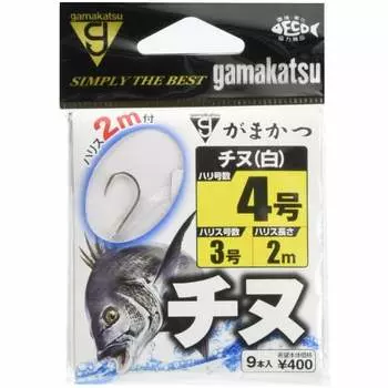 Gamakatsu Threaded Chinu (White) 2m No. 4-Harris 3. 11990-4-3-07