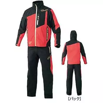 Gamakatsu Ultima Shield 200 Windup Rain Suit Black x Red LL GM-3571