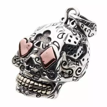 Gambler Skull Pendant Silver p0705 [Cenote] [925 Accessories]