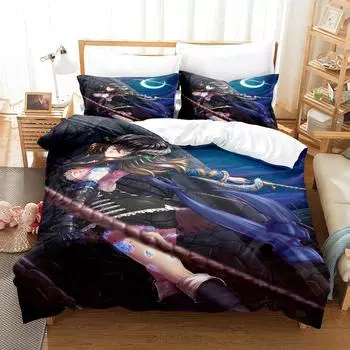 Game BLOODSTAINED RITUAL OF THE NIGHT Bedding Set Single Twin Full Queen King Size Bed Set Adult Kid Bedroom Duvet cover Sets EU Twin 135x200cm