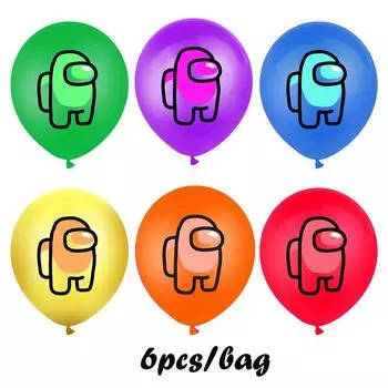 Game Cake Balloon Cupcake Topper Banner Birthday Party Decor Supplies 6pcs Balloons