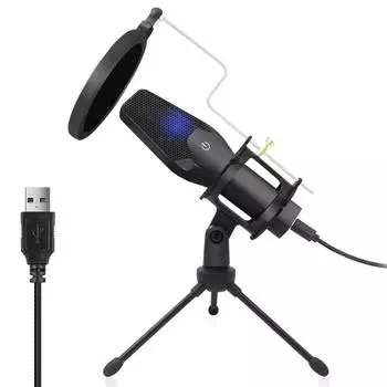 Game condenser microphone desktop computer USB noise reduction microphone set