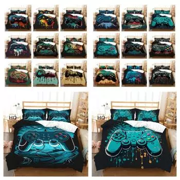 Комплект постельного белья с принтом для игровой консоли, полноразмерные высококачественные покрывала, роскошный комплект одеял из полиэстера UK Single 135x200cm
