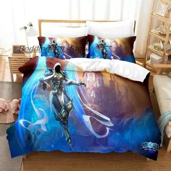 Game Heroes of the Storm Bedding Set Single Twin Full Queen King Size Bed Set Aldult Kid Bedroom Duvetcover Sets Bed Sheet Set 70x133cm 2pcs