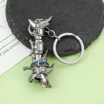 Game Lol Moba Jinx Keychain Pendant Jinx Shark Bazooka Keyring Cosplay Props Fan Gift For Men Women Backpack Jewelry 69 * 30mm