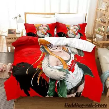 Game Persona 5 Bedding Set Cartoon Anime three-piece set Adult Kid Bedroom Duvetcover Sets 3D Kawaii lit 2 personnes 70x133cm 2pcs