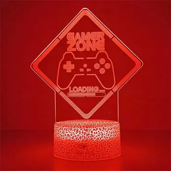 Gamepad 3D LED Setup RGB Lamp Gaming Room Children s Lamp Bedroom Night Lights LED Table Lamp for Playstation Lighting Gifts Black Base No Remote синий