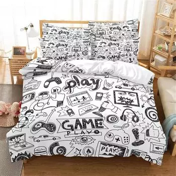 Gamer Bedding Set Queen Bedding Duvet Cover Set Bedding Set Bed Cover Cotton Queen Bedroom Bed Cover Set Bed Set Bedding EU single(135x200cm)&set