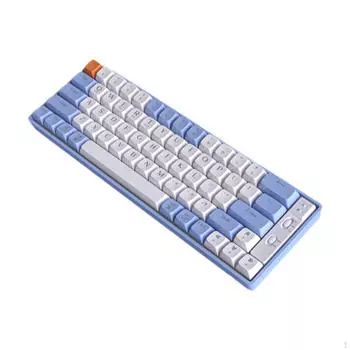 Gamer Keyboard Swap 65 Keys Layout Wireless 31x10.3 Mechanical Blue White