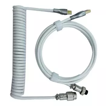 Gaming Keyboard Cable Professional Retractable Sturdy Connector Coiled Keyboard Cable for белый