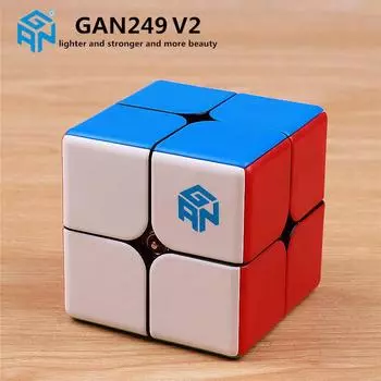 Gan249 2x2 Magic Speed Gan Cube без наклеек GAN 249 V2M головоломка карманный куб красочные игрушки Gans для детей