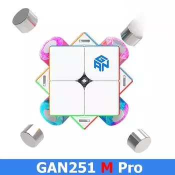 GAN251 M Pro Air Leap 2x2 Магнитный скоростной куб Professional GANCUBE 251M 2x2x2 mangetic cubo головоломки GAN251 Magic Cube