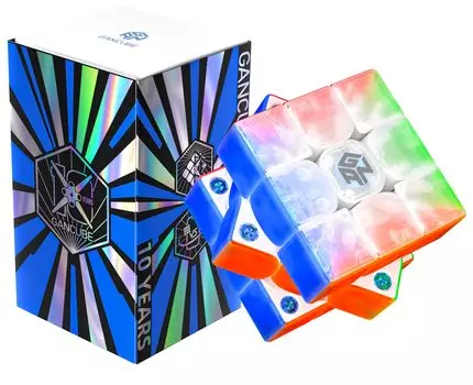 GAN356 ME 10th Anniversary Edition 3x3 Магнитный кубик для быстрой сборки без наклеек 48 деталей Магнит GES 12 уровней регулировки натяжения головоломка игрушка для детей