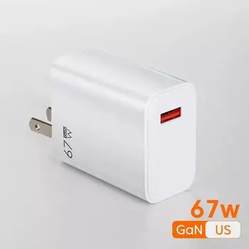 GaN 67W зарядное устройство Turbo Quick Charge 3.0 EU US UK адаптер USB Type C кабель для Xiaomi 14 13 12 Redmi Note быстрое зарядное устройство US Charger