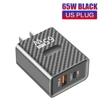 GaN USB C зарядное устройство QC3.0 быстрая зарядка Type C PD быстрое зарядное устройство EU/US вилка адаптер для iPhone Samsung Xiaomi телефон зарядное устройство Black US Plug