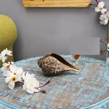 Ганеша резьба латунный Шанкх выставочный образец, привлекательная латунная раковина для храма/дома, Шанкх для предметов декора,