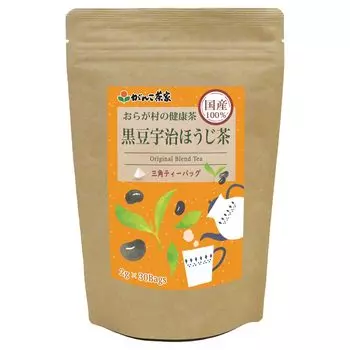 Ganko Chaya Полезный чай местного производства из деревни Орага, черные бобы, Удзи Ходзича, 60 г x 30 пакетиков. Чай без веревочки, смешанный чай из Японии, черные бобы, соя.