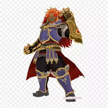 Ganondorf Hyrule Art Hyrule Ganon, термопереносная печать, виниловые нашивки, наклейки для одежды, аппликации «сделай сам», моющиеся нашивки