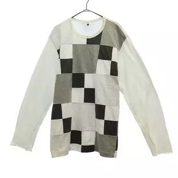 GANRYU COMME des GARCONS AD2014 Block Pattern Long sleeve T-shirt M Gray Men s Used