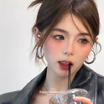 Gao Zhitongqin Silver Small Pieces of Silver Earrings Female Summer Easiest for Match Niche Design Earring Ring/Stud Earring Graceful Earrings 4cm plain ring basic model(925 silver needle)