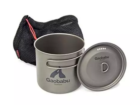 Gaobabu Gaobabu титановый горшок SOLO1100 и толстый сетчатый мешок титановый легкий компактный высокопрочный с дренажным отверстием память в комплекте прямой огонь