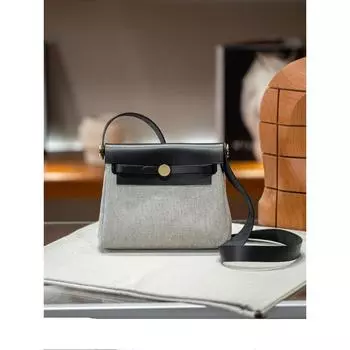 Gaoding 2025 Новая Сумка из вощеной нити Повседневная Универсальная Холщовая Сумка на одно плечо Маленькая Сумка Женская Модная 20x17x7cm чёрный