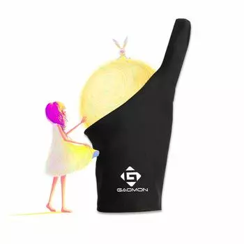 GAOMON профессиональные черные перчатки из лайкры на один палец для графического светового короба, планшета/дисплея/светодиода чёрный