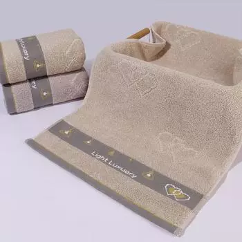 Гаоян Толстое Мягкое Водопоглощающее Полотенце из Чистого Хлопка, Однотонное, Взрослая Салфетка для Лица 35*75 cm