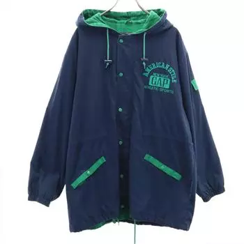 GAP 90-е годы Сделано в Корее Старая вышивка на спине Горная парка M Темно-синяя система Мужская Б/у