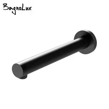 Гарантия 10 лет. Высококачественный настенный слив для ванны 200 мм, матовый черный кран, смеситель для ванной комнаты, серебряный смеситель для душа, наполнительный носик чистый