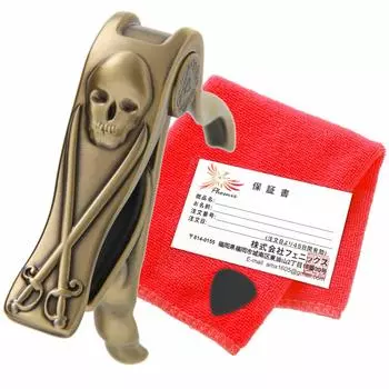 Гарантия на ткань/медиатор/производителя Phoenix One Touch Guitar Capo Skull Care Fiber [Type & Saber] Set 4 (Золото) золотой