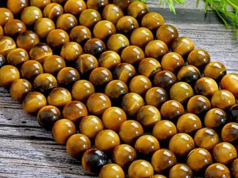 Гарантированно 100% натуральные круглые бусины AAA Tiger s Eye - потрясающие переливчатые завитки - 4 мм, 6 мм, 8 мм, 10 мм, 12 мм, разные размеры, нить 15,5 дюймов 4mm чёрный/жёлтый