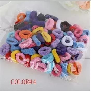 Гарантированное качество, 100 шт. в упаковке, эластичные полотенца ярких цветов, веревки для волос для маленьких девочек, FN707 100PCS разноцветный