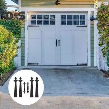 Гаражные дверные петли, ручки, комплект, высокая твердость, сильный магнит, простая установка, универсальная магнитная декоративная фурнитура для гаражных ворот чёрный