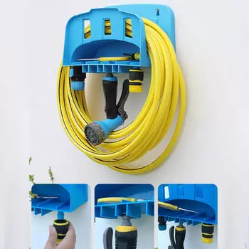 Гаражный держатель для шланга для хранения в саду, органайзер для помещений и улицы, прочная стойка синий