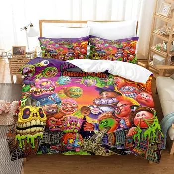 Garbage Pail Kids Bedding Set Single Twin Full Queen King Size Bed Set Teenager Bedroom Sheet set 3D Anime bed sheet set AU Single(140x210cm)