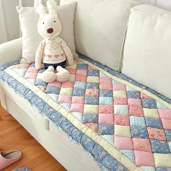 Garden Chic Cotton Protective Couch Cover Splicing Anti-cat Scratch Non-Slip Thickened Home Living Room Sofa Cover Sofa Cushion 60x160cm 1pcs