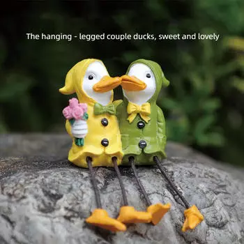 Garden Duck Couple Statue Lovers Figurine Collectible Decor Romantic Resin Sculpture Ornament for