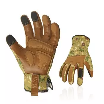Garden Gardening Sheep Leather Gardening For Grass Gardening with Reinforcement Touch Vibration Splinter Gloves GA7471 Light [Vgo...] Gloves, Gloves,