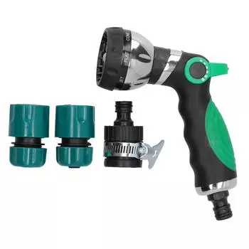 Garden Hose Spray Nozzle AntiSlip 8 Adjustable Patterns Water Sprayer Quick Connector Set(G3/4 )
