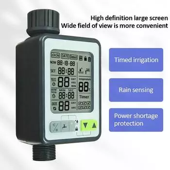 Garden Intelligent Irrigation System Large Screen Outdoor Rain Delay Water Timer Digital Automatic Sprinkler Controller чёрный