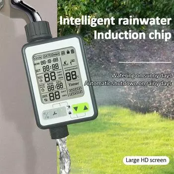 Garden Irrigation Water Timer with Rain Delay Smart Water Timer 3.2inch Large LCD Screen Automatic Digital Sprinkler Controller чёрный