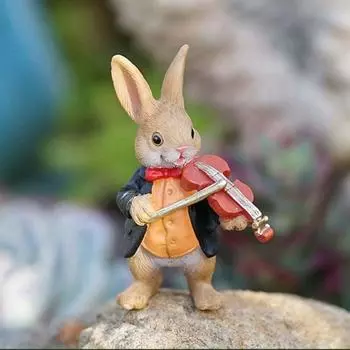 Garden Landscape Resin Rabbits Statue Resin Crafts Rabbit Figures Bunny Ornaments Home Decoration Style 3