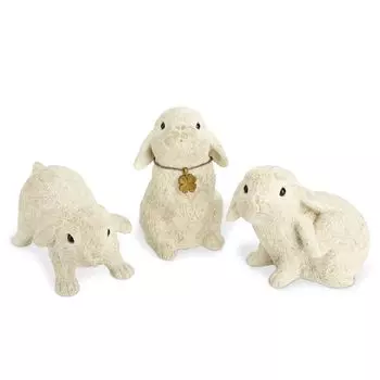 Garden Ornament Rabbit Object Figurine Interior Rabbit Sisters