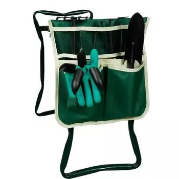Garden Stool Side Storage Bag Oxford Cloth Hanging Narcar Bag Green