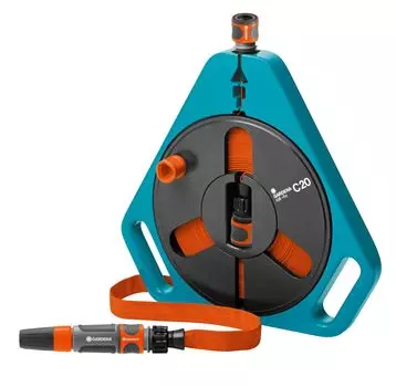 GARDENA Кассетный тип Классический плоский шланг 20 м Общая длина 12 мм Диаметр продукта До 5 лет Roll-Fix Бирюзовый/Оранжевый/Серый Гарантия 757-20