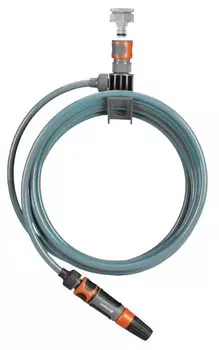 GARDENA Terrace Spiral Hose м Встроенный шланг с кронштейном и чистящей насадкой Гарантия на изделие до 5 лет 7.5 18401-20