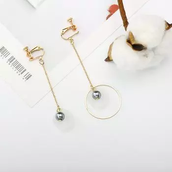 Gardenia Personality Earrings Asymmetric Flower Shell Earrings Ear Pierced Ear Clip Handmade Jewelry ARI