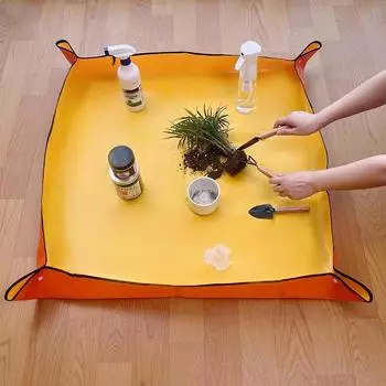Gardening Mat Foldable Waterproof Plant Repotting Mat For Indoor Gardening Easy To Clean Reusable жёлтый
