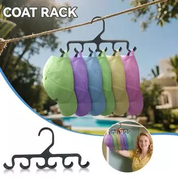 Гардеробная стойка для шляп, вешалка для шляп на 6 шляп, стеллажи для хранения, вешалки для шляп, домашние стеллажи для хранения One Size чёрный